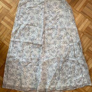 Mango White Floral A-Line Skirt